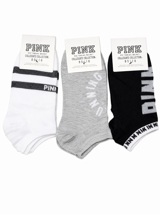 PINK Victoria's Secret Accessories - Victoria’s Secret PINK Collegiate Collection ankle socks set of three.